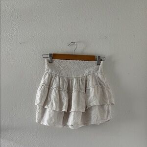 Hollister White Tiered Mini Skirt